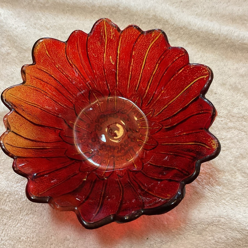 Vintage Indiana Iridescent Carnival Glass Ruby Red 7" Bowl~BEAUTIFUL!